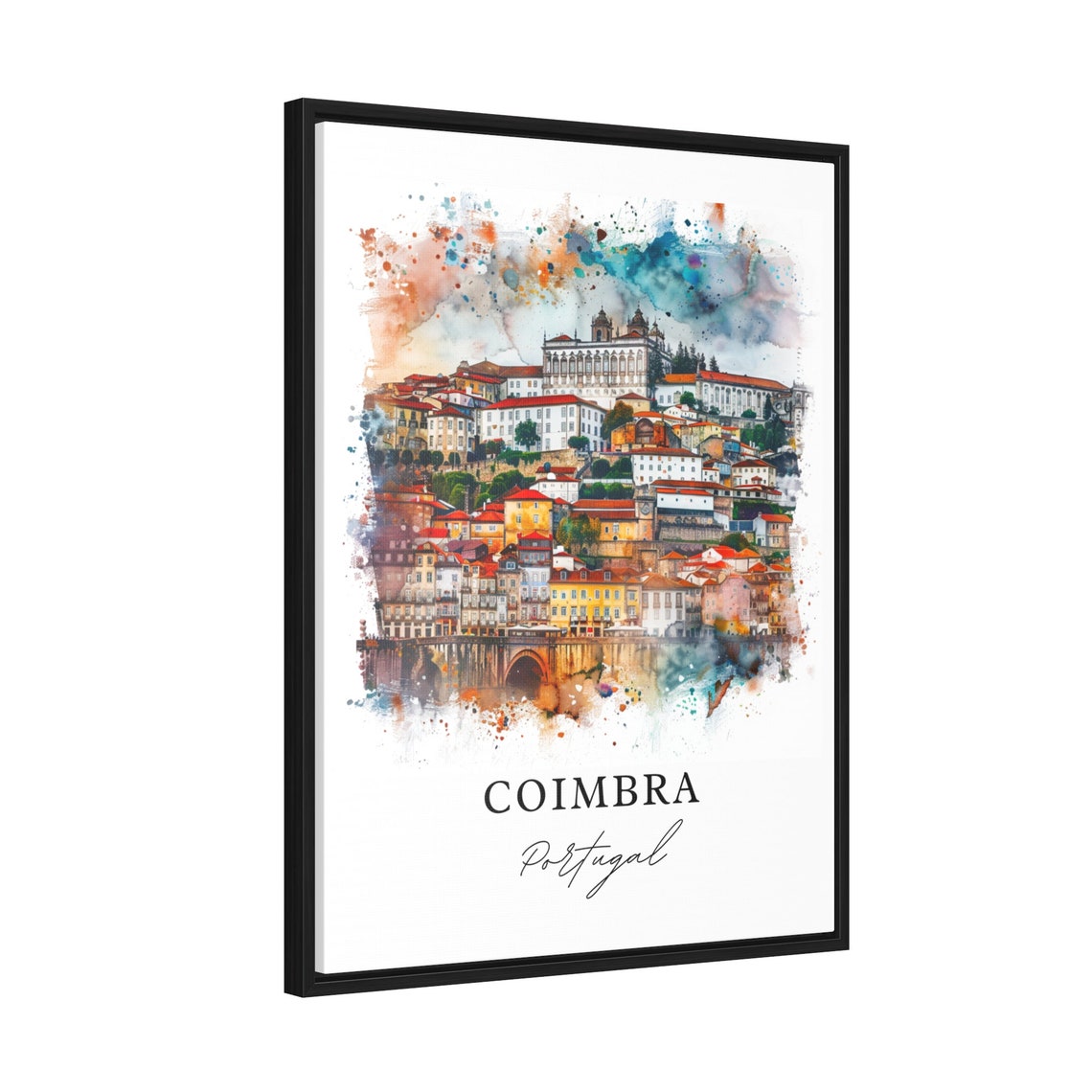Coimbra Portugal Watercolor Travel Poster, Art Print - Image 2