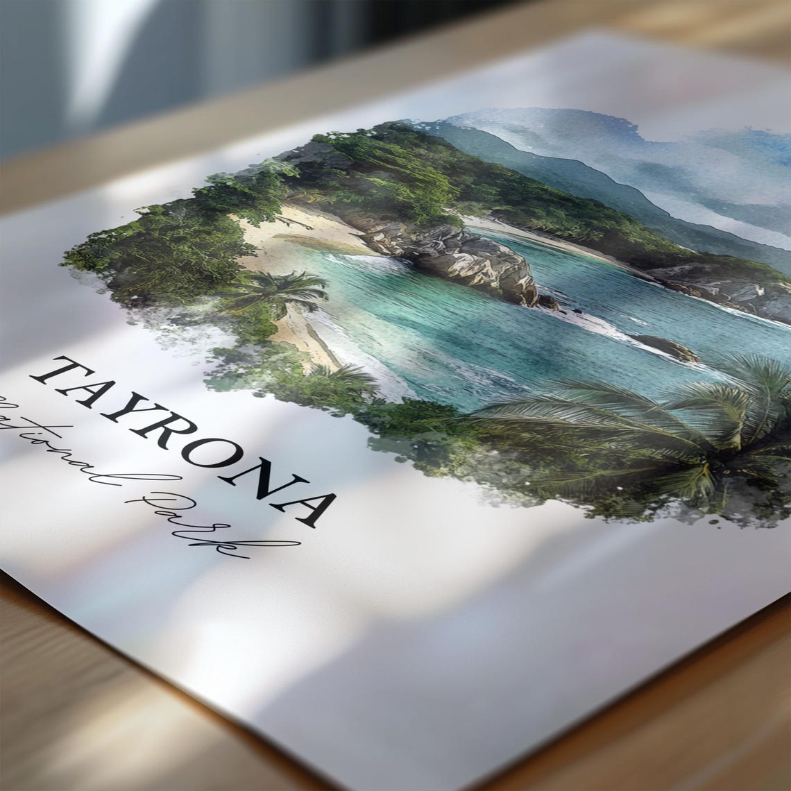 Tayrona National Park Beach Cove Turquoise Water Watercolor Poster - Image 6