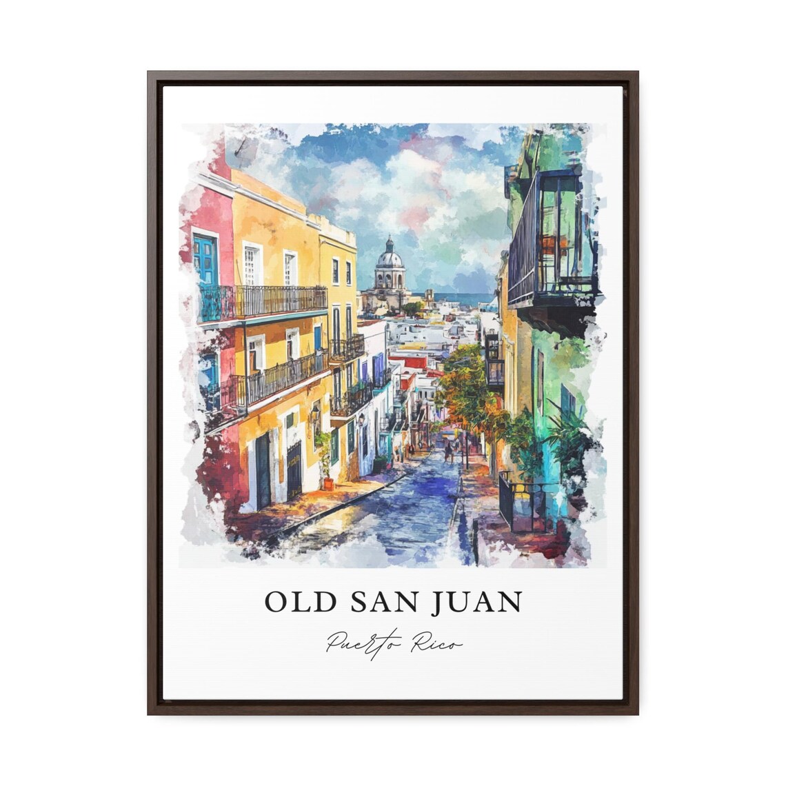 Old San Juan, Puerto Rico Watercolor Travel Poster - Image 2