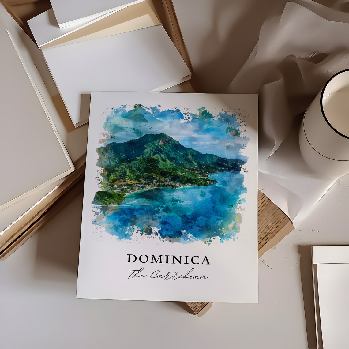 Dominica Island Watercolor Travel Poster, Caribbean - Image 6