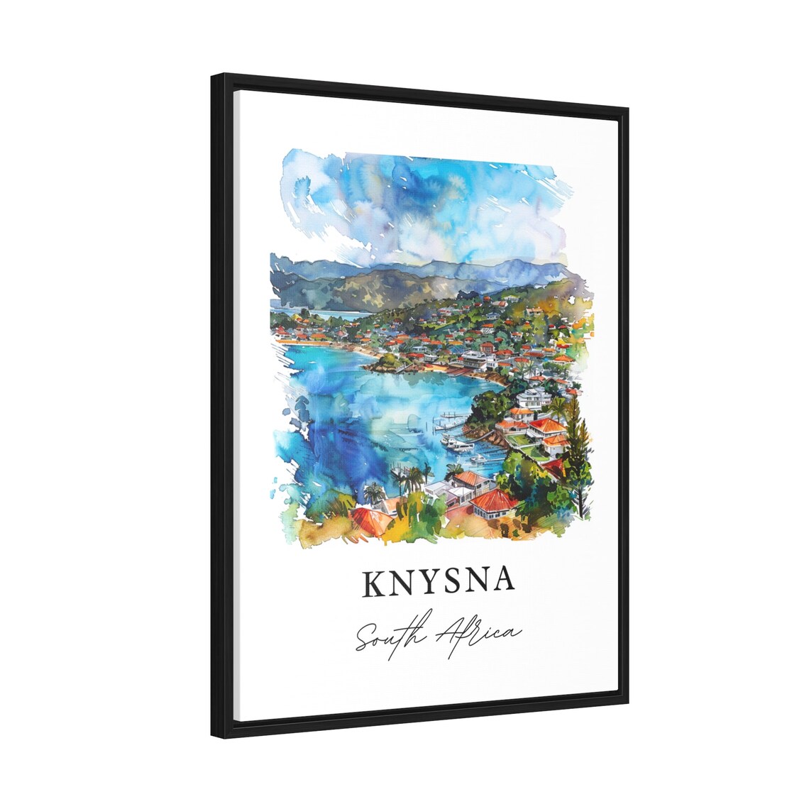 Knysna South Africa Coastal Lagoon Town Watercolor Travel Poster - Image 2
