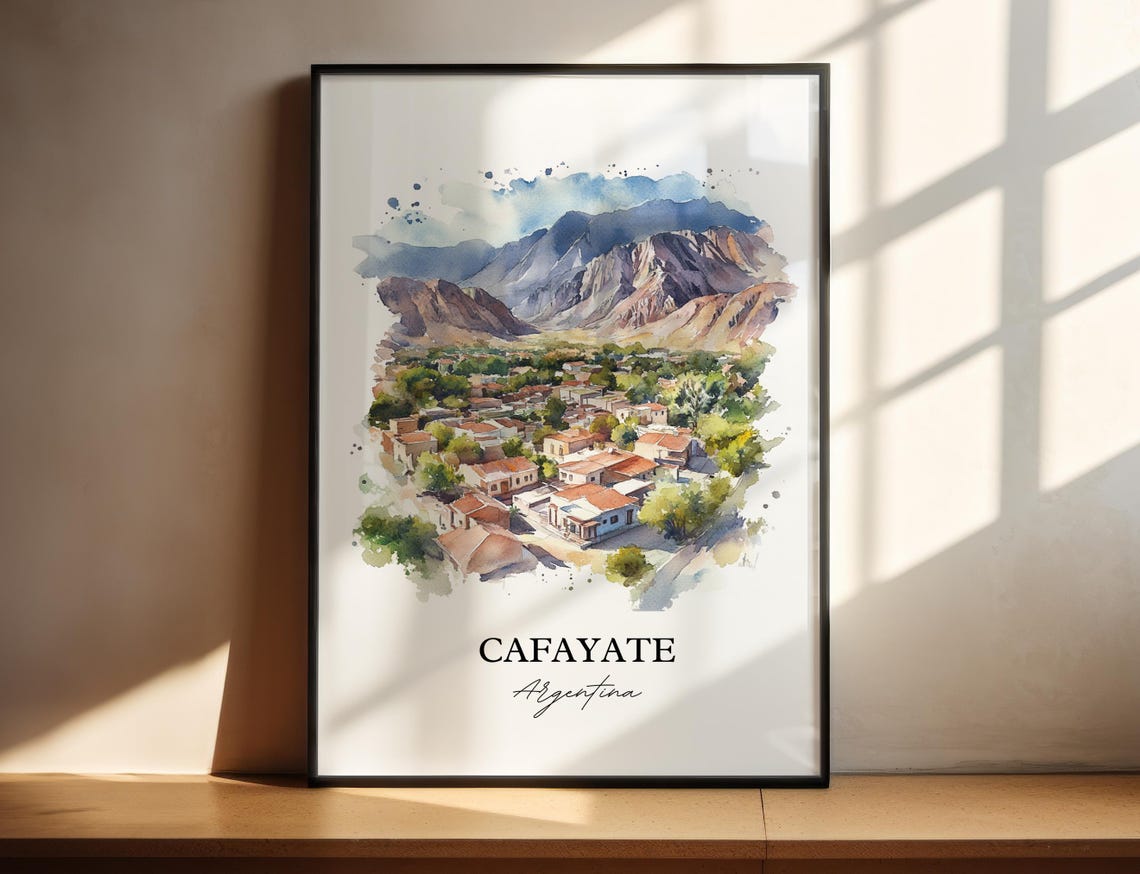 Cafayate Wall Art Salta Print Argentina Watercolor Gift Travel Poster Housewarming