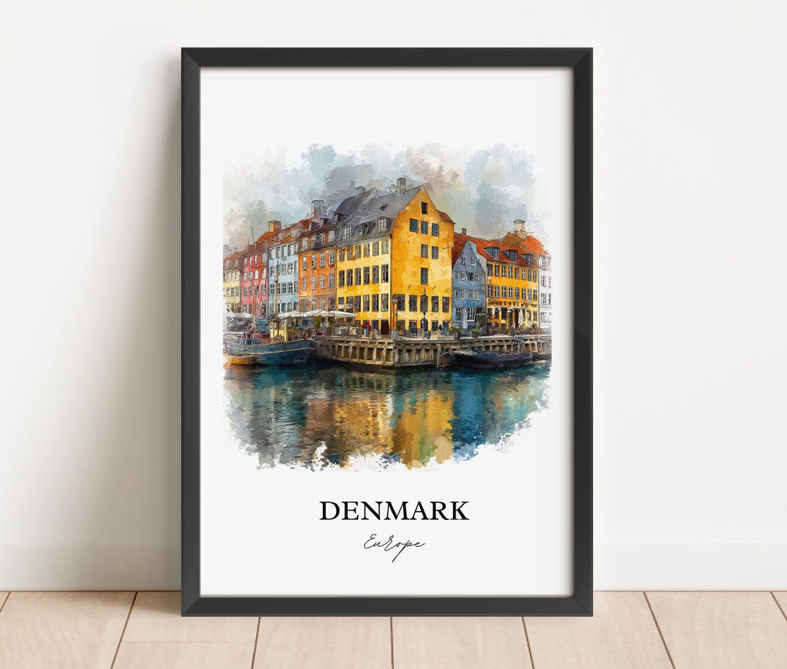 Denmark Watercolor Travel Poster, Country Wall Art - Image 4