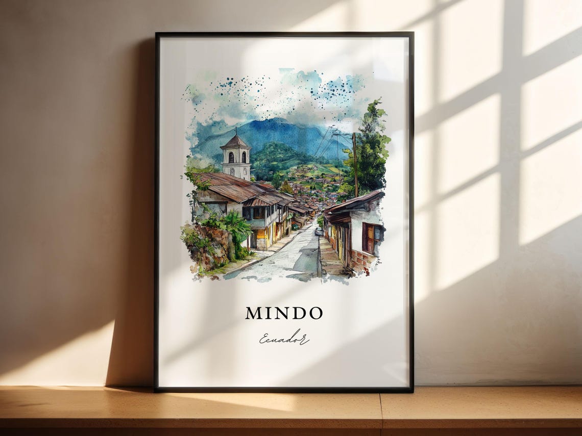 Mindo Ecuador Wall Art Print Valley Watercolor Gift Travel Poster Housewarming - Image 4