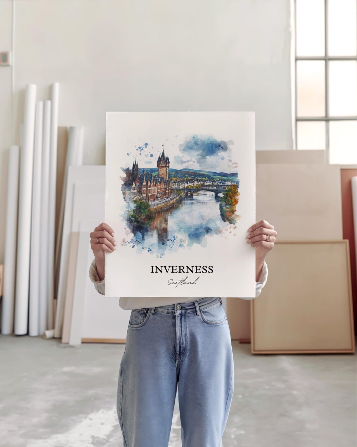 Inverness Scotland Watercolor Travel Poster - Image 5
