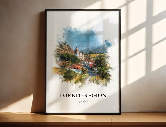 Loreto Region Peru Wall Art Print Watercolor Gift Travel Poster Housewarming