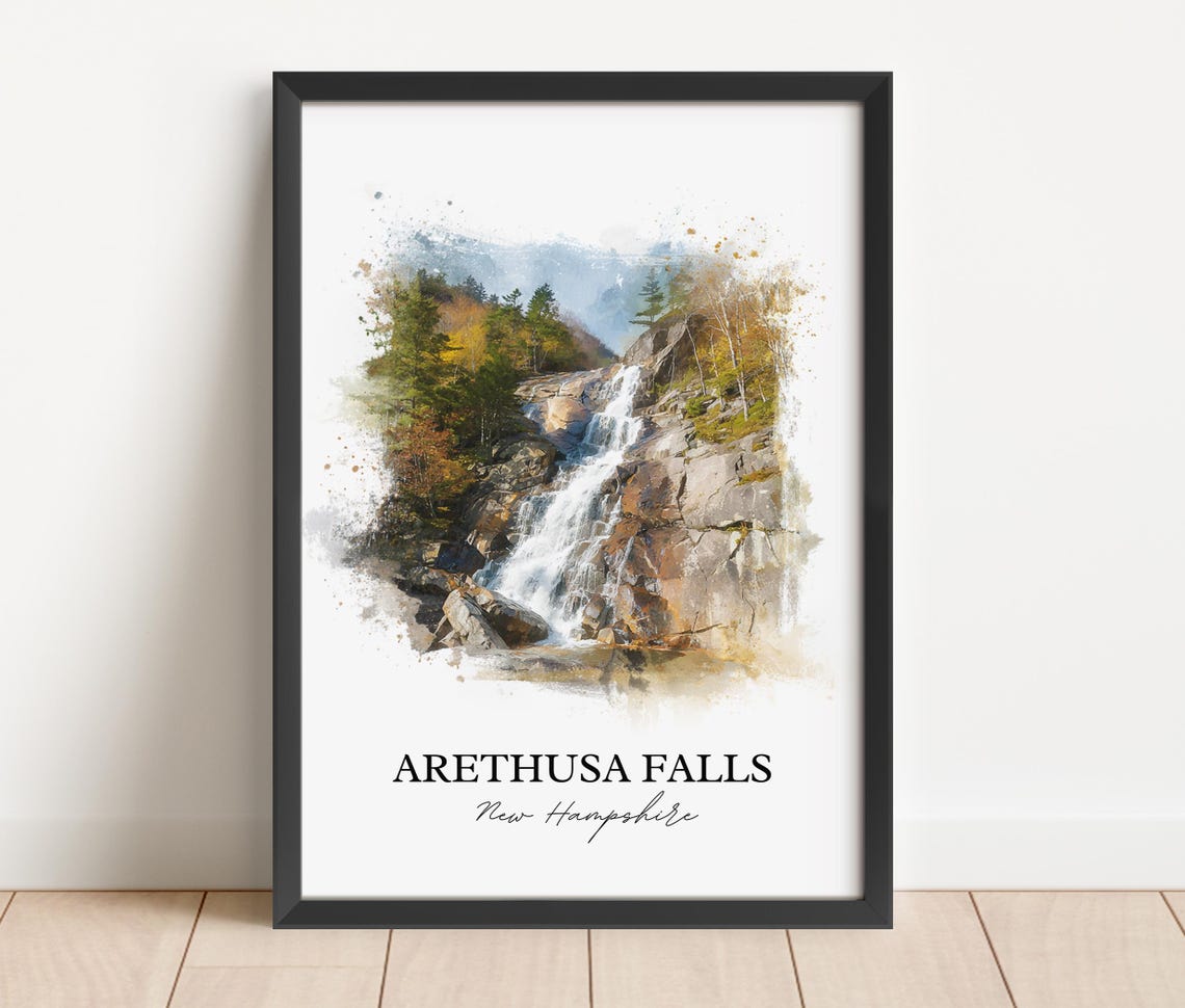 Arethusa Falls New Hampshire White Mountains Waterfall Travel Poster - Image 2