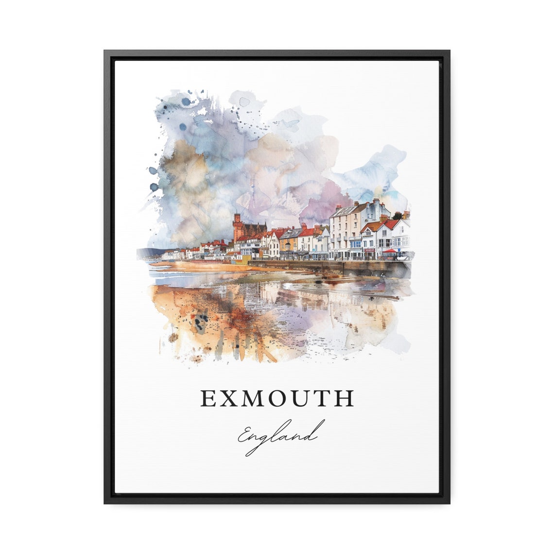 Exmouth England Watercolor Travel Poster, Housewarming - Image 2