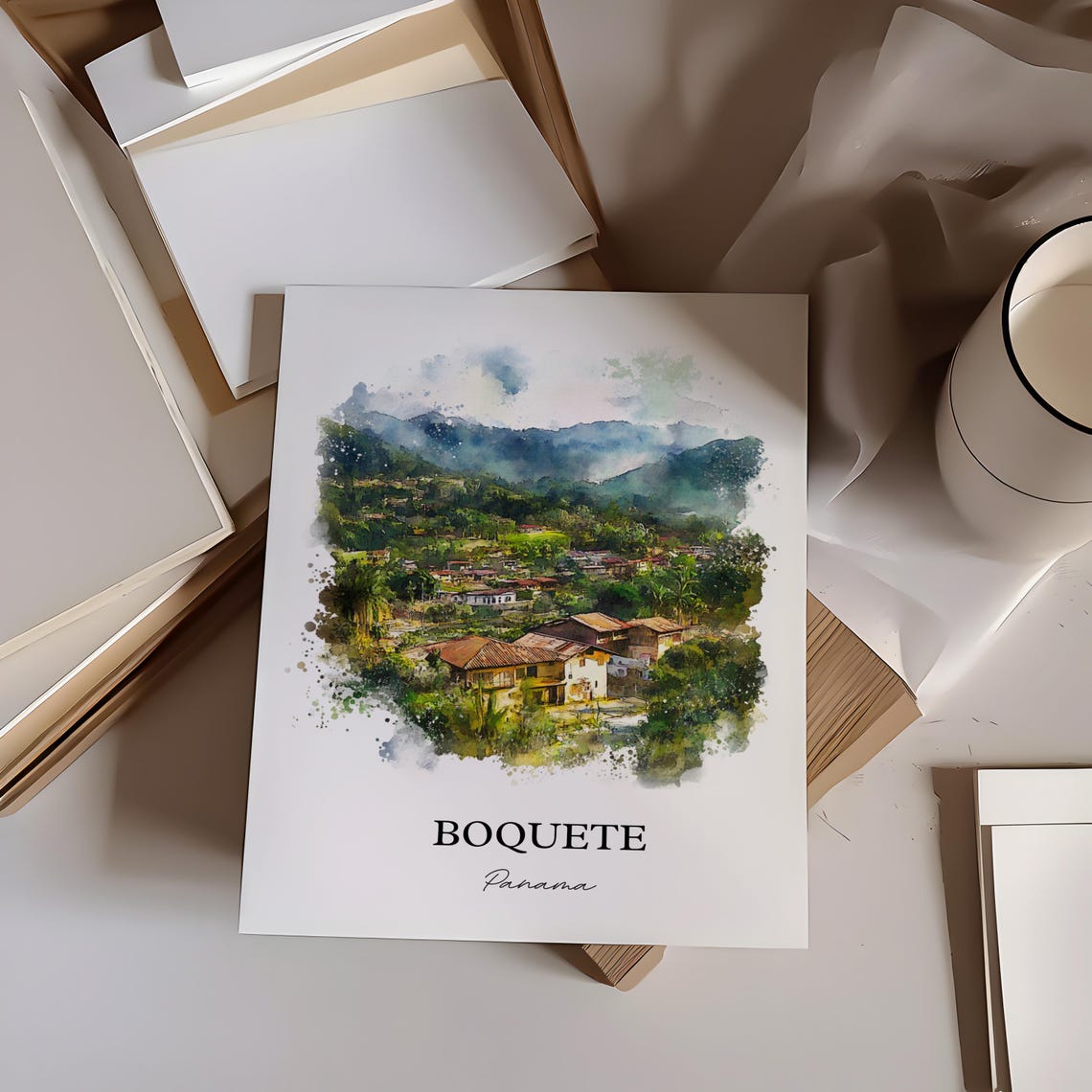 Boquete Wall Art Panama Print Watercolor Gift Travel Poster Housewarming - Image 3