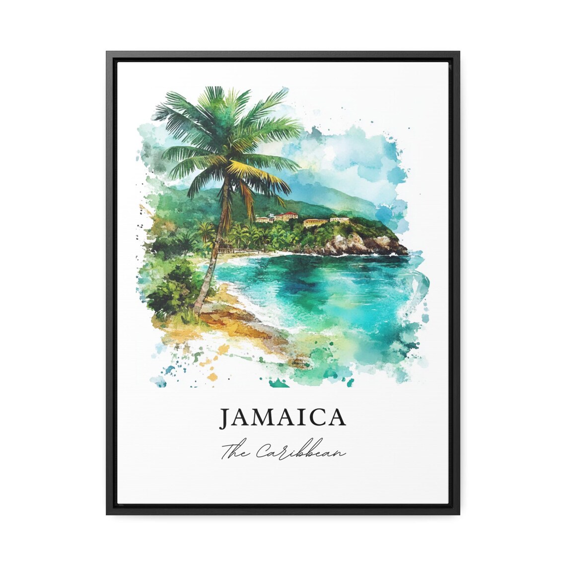 Jamaica Watercolor Travel Poster, Island Art Print - Image 2