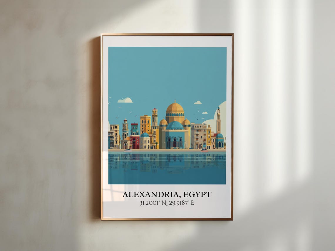 Alexandria Egypt Art Retro Travel Home Decor Gift Prints Housewarming - Image 5