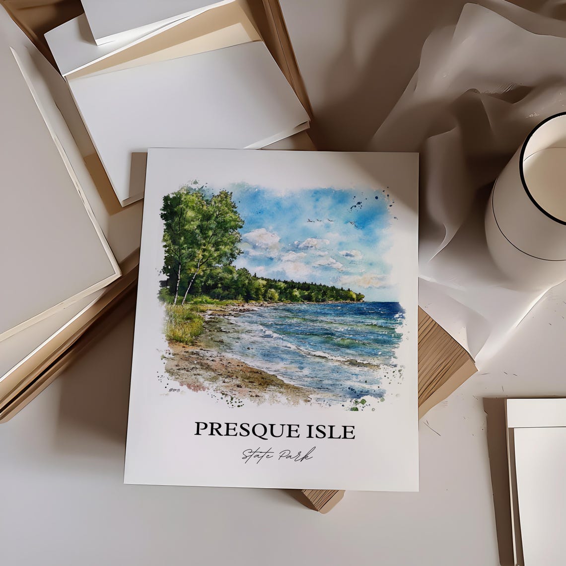 Presque Isle State Park Pennsylvania Sandy Shoreline Art Poster - Image 5