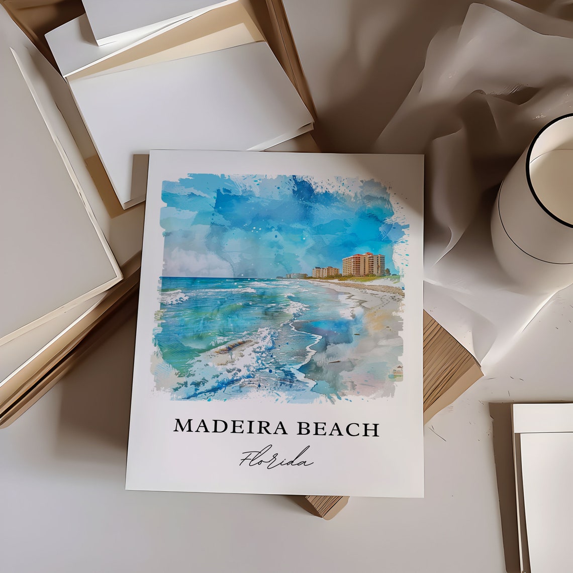 Madeira Beach Travel Poster, Watercolor Housewarming - Image 6