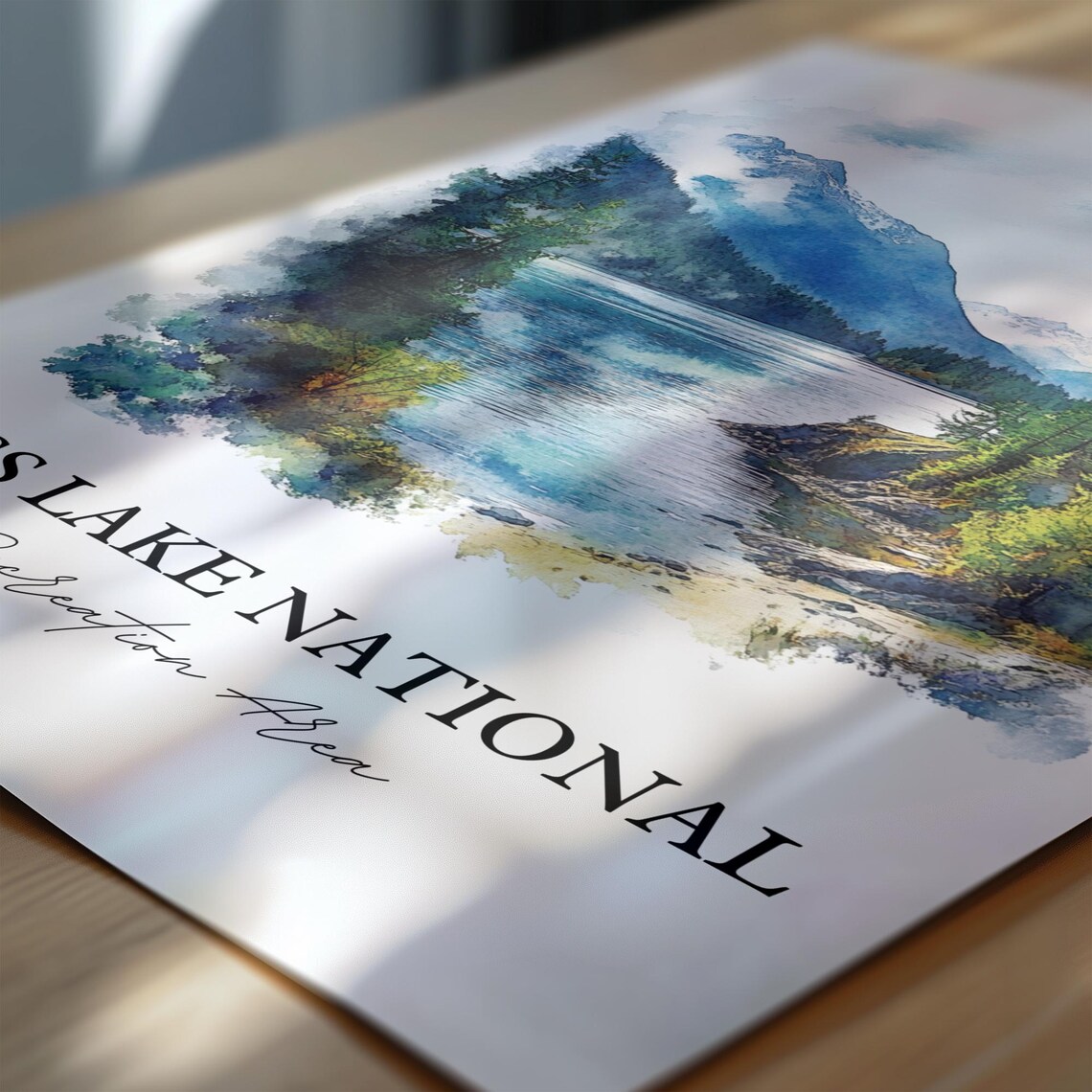 Ross Lake National Recreation Area Alpine Lake Watercolor Poster - Image 6
