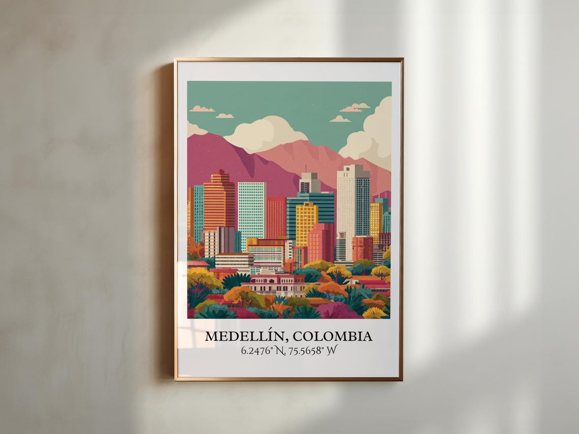 Medelln Art Retro Travel Colombia Home Decor Gift Prints Housewarming - Image 4