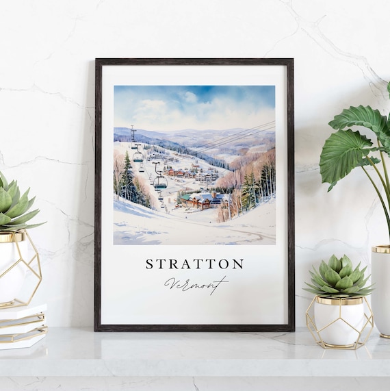 Stratton VT Ski Area Art Print, Vermont Wall Decor