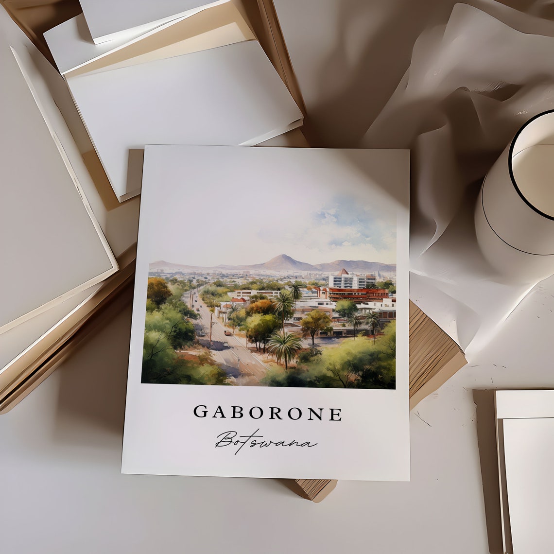 Gaborone Botswana Wall Art Poster Wedding Gift Birthday Present Custom Text Personalized - Image 6