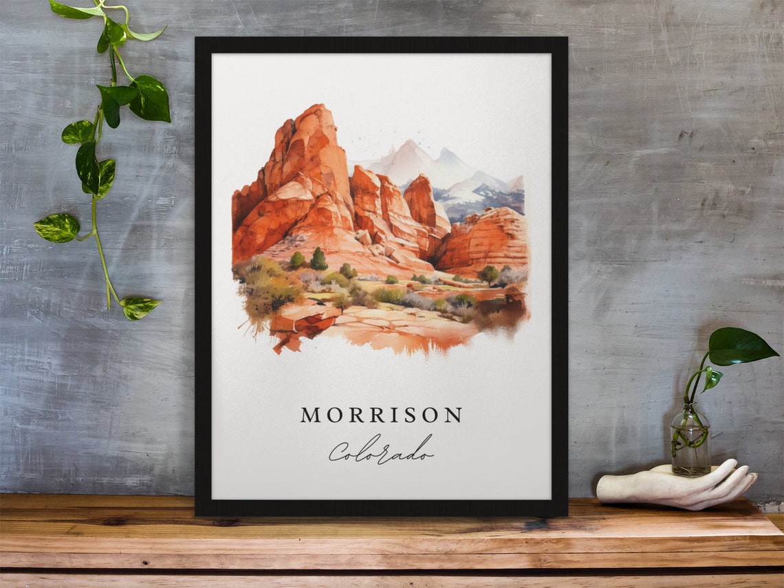 Morrison Colorado Red Rocks Landscape Watercolor Desert Art Poster