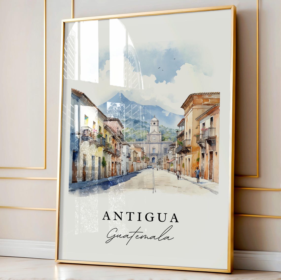 Antigua Guatemala Wall Art Poster Wedding Gift Birthday Present Custom Text Personalized - Image 4