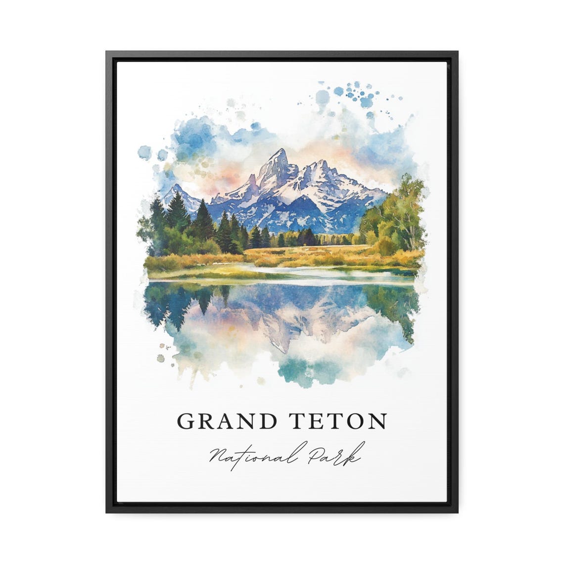 Grand Teton National Park Wyoming Mountain Reflection Poster - Image 3