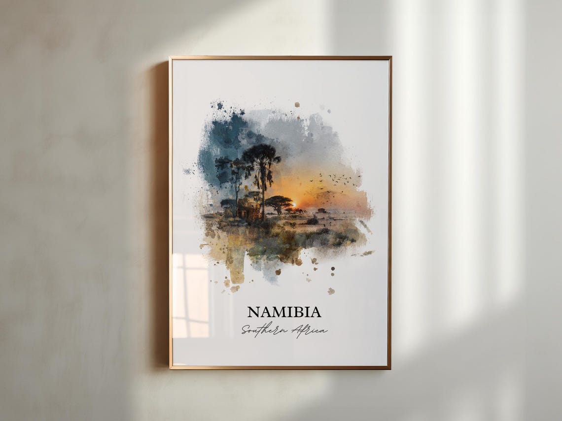 Namibia Wall Art Print Watercolor Gift Travel Poster Housewarming - Image 4