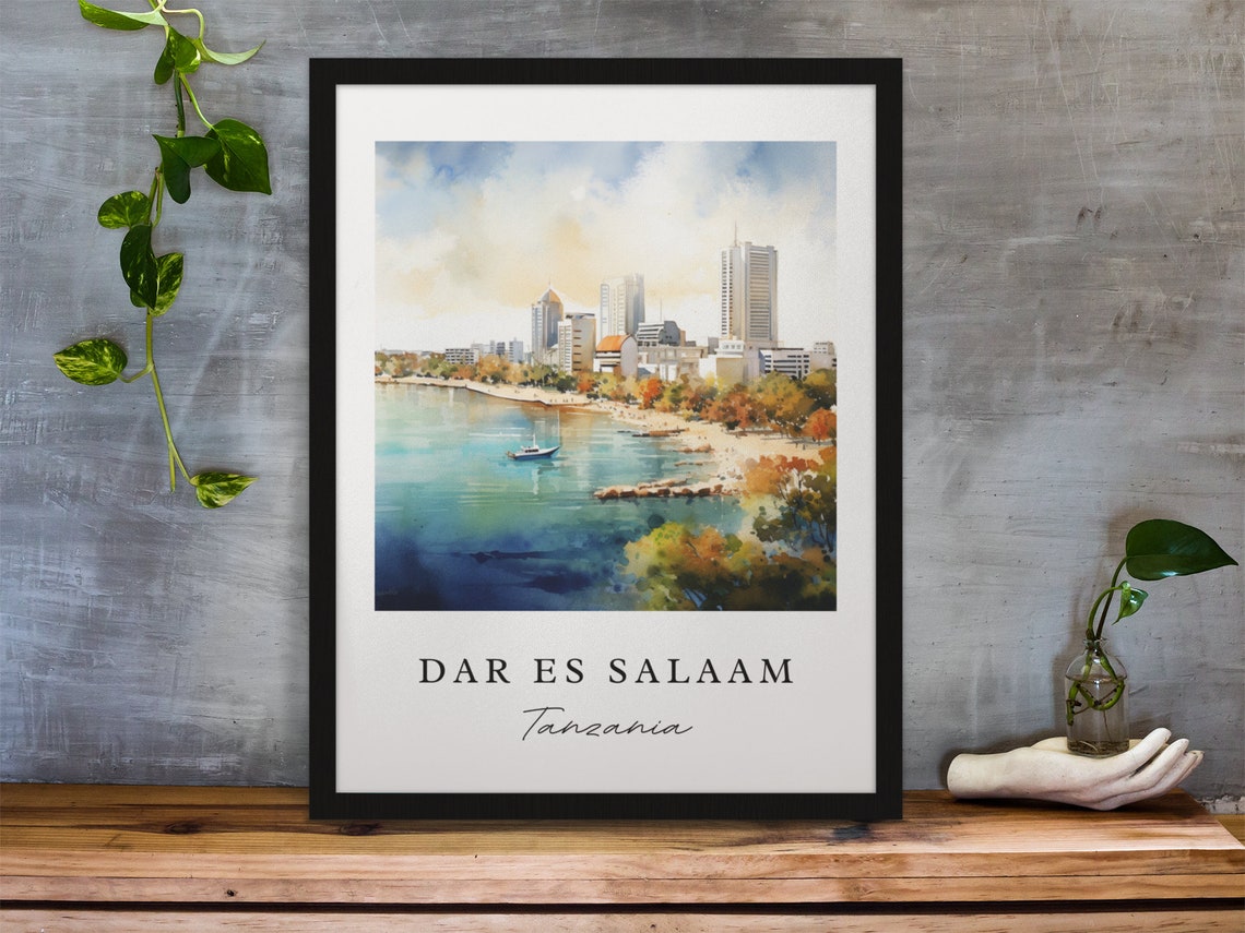 Dar Es Salaam Wall Art Tanzania Poster Wedding Gift Birthday Present Custom Text Personalized