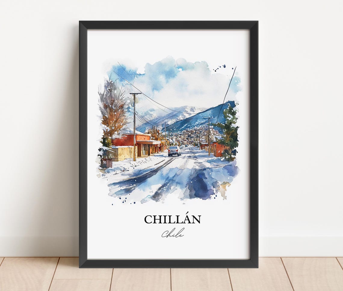 Chilln Chile Wall Art Uble Region Print Watercolor Gift Travel Poster Housewarming - Image 2