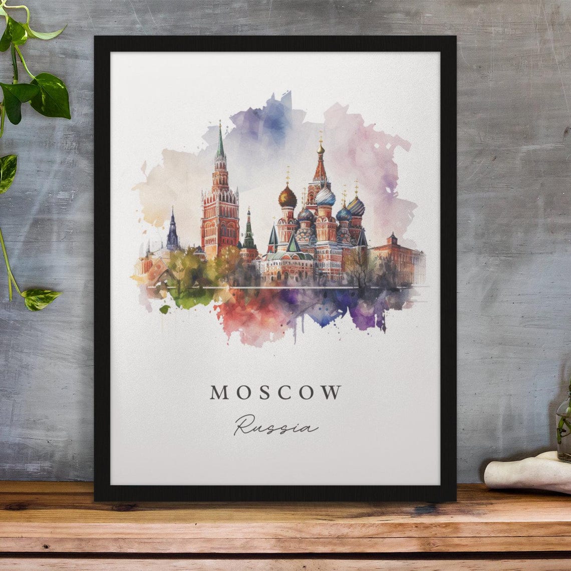 Moscow Russia Watercolor Travel Poster, The Kremlin - Image 2