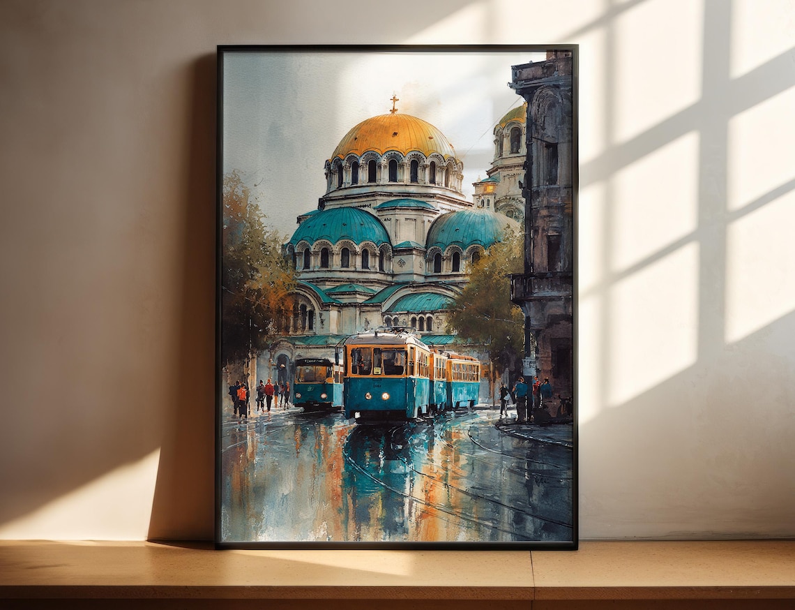 Sofia Bulgaria Watercolor Art Print, Travel Decor