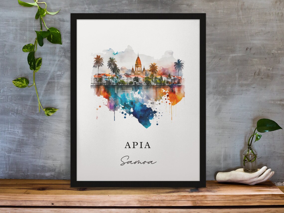 Apia Travel Poster, Samoa Custom Text