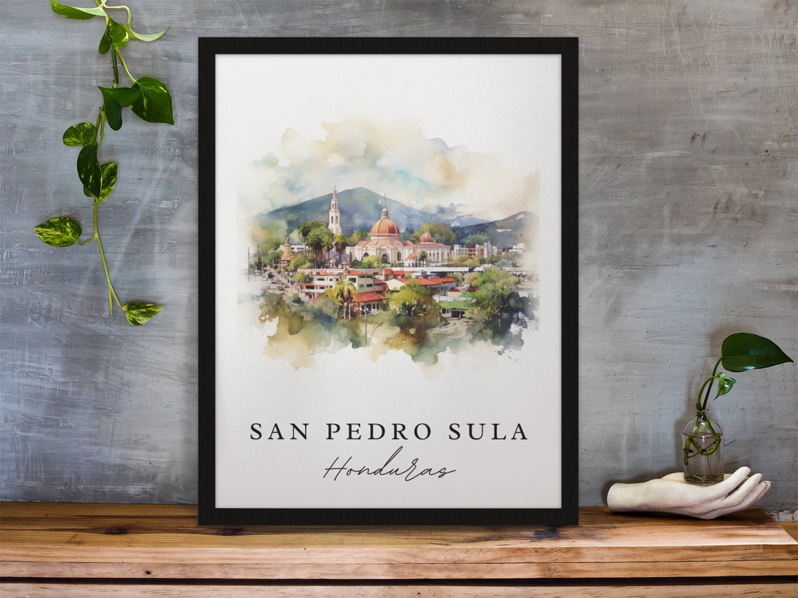 San Pedro Sula Traditional Travel Poster, Honduras