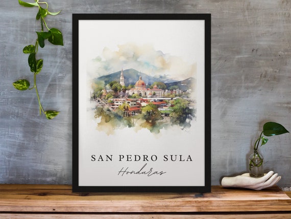 San Pedro Sula Traditional Travel Poster, Honduras