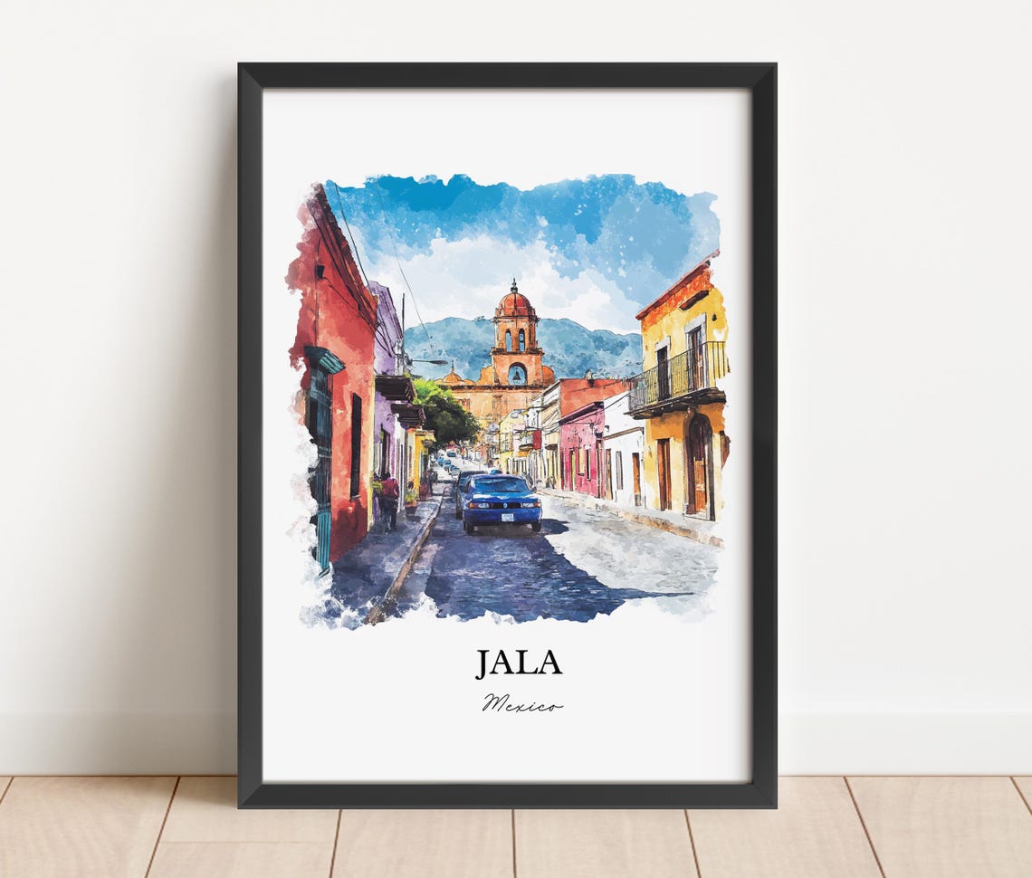 Jala Mexico Wall Art Nayarit Mx Print Watercolor Gift Travel Poster Housewarming - Image 5