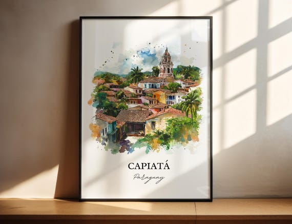 Capiat Paraguay Wall Art Print Watercolor Gift Travel Poster Housewarming