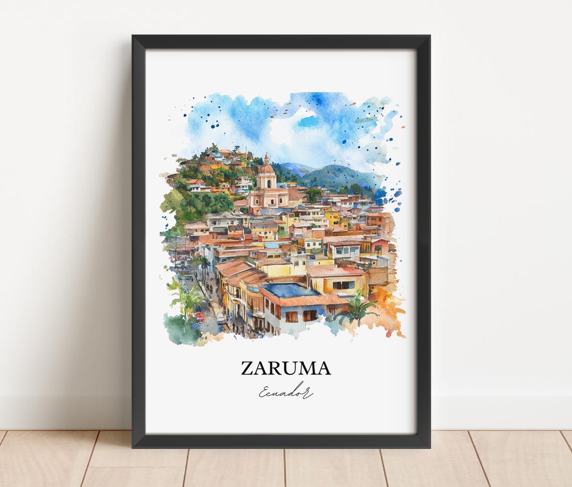 Zaruma Ecuador Wall Art El Oro Province Print Watercolor Gift Travel Poster Housewarming - Image 2
