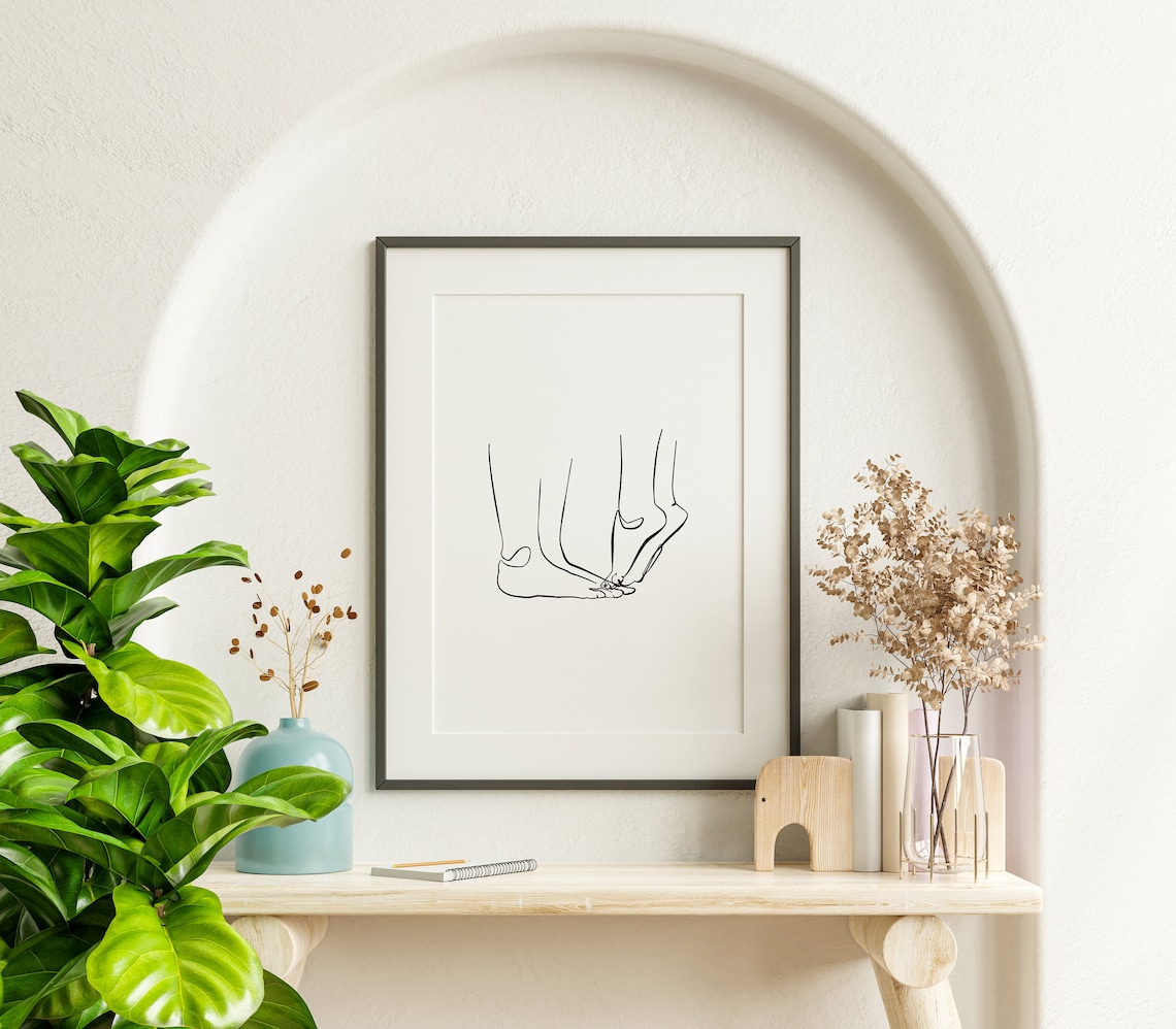 Couples Feet Print, Boho Valentine Love Art Print - Image 4