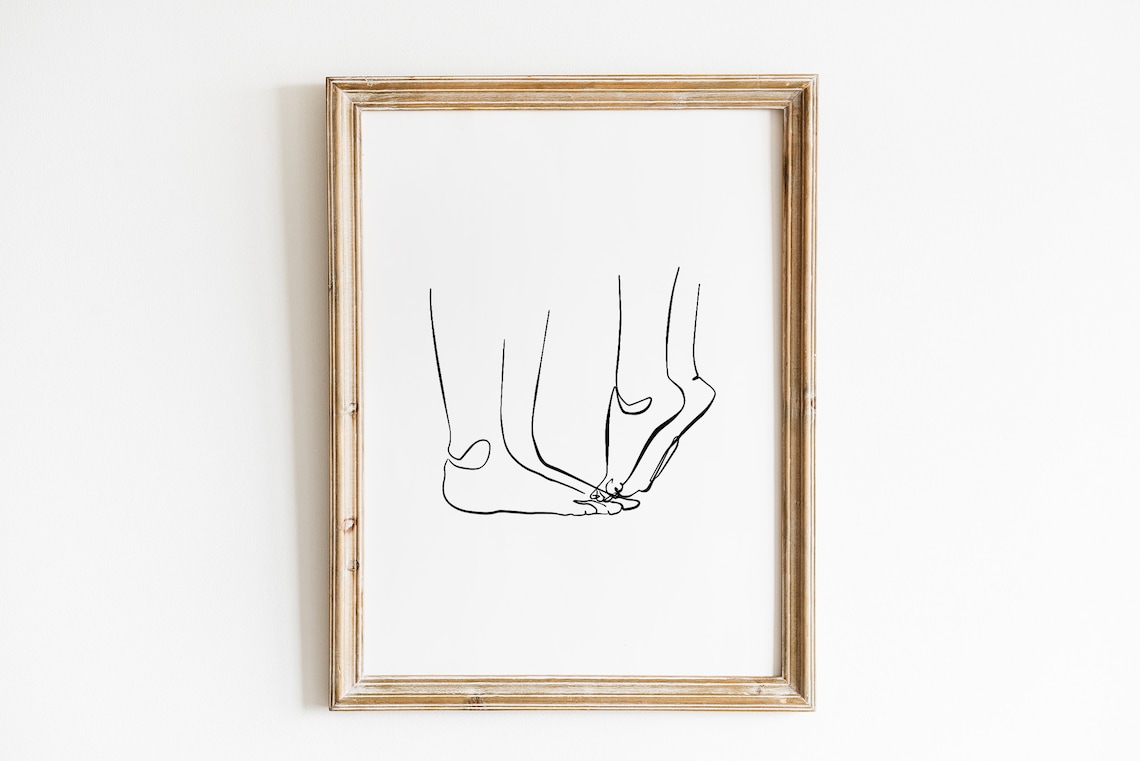 Couples Feet Print, Boho Valentine Love Art Print
