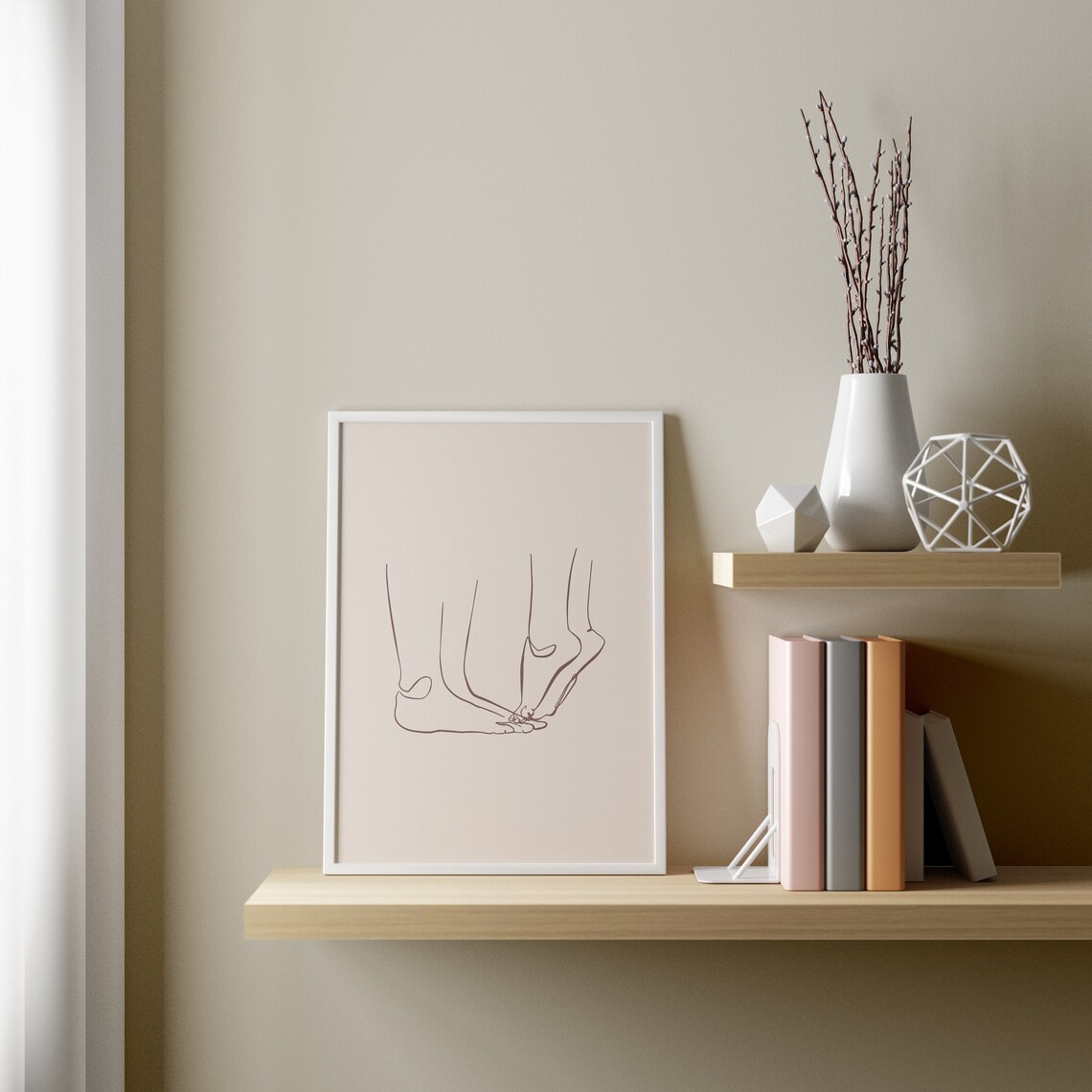 Couples Feet Line Print, Boho Valentine Art Print - Image 2