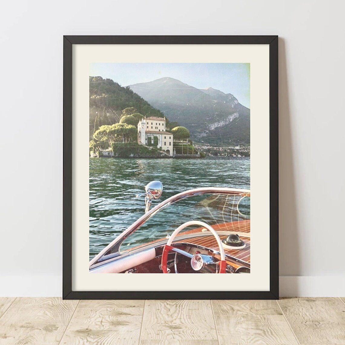 La Dolce Vita Vintage Speedboat Cruise on Lake Como Italy Poster - Image 2