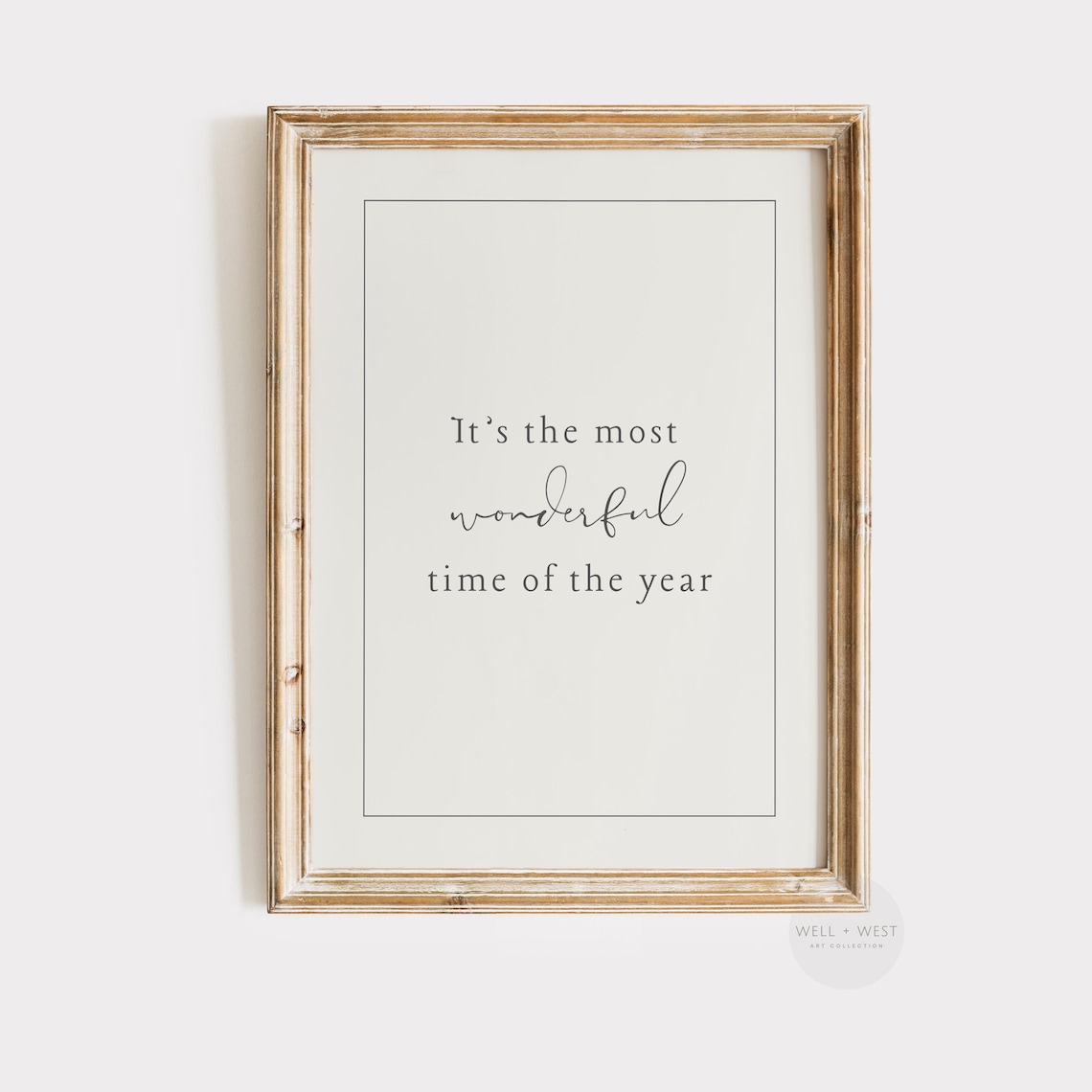 Vintage Christmas Quote Art Print, Holiday Seasonal