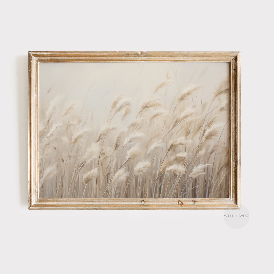 Golden Wheat Field Minimalist Neutral Country Landscape Art Poster