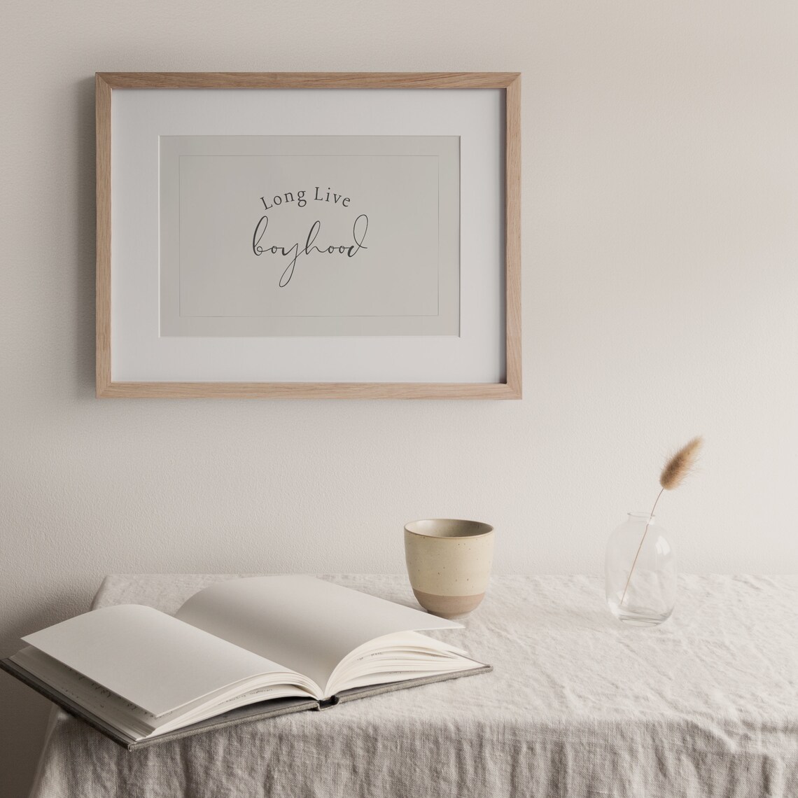 Long Live Boyhood Quote Poster, Neutral Nursery Decor - Image 3