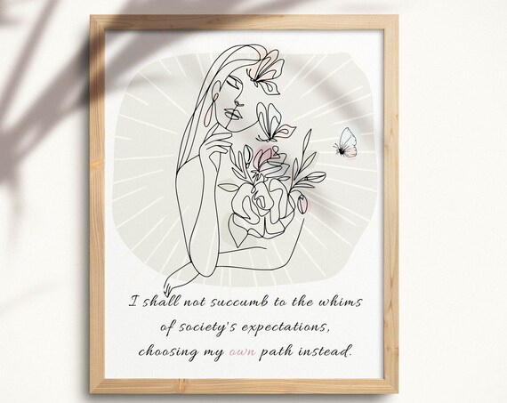 Choose Your Own Path Self Empowerment Boho Line Art Woman Poster
