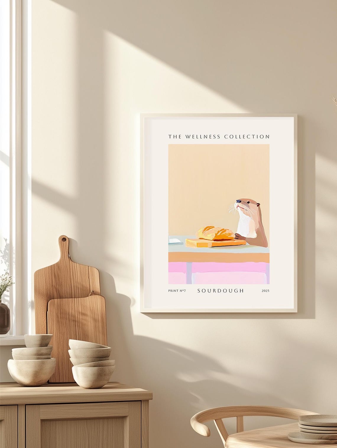 Otter Enjoying Sourdough Bread Wellness Collection Funny Poster