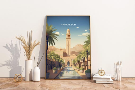 Grandeur Of Marrakech Morocco Travel Print Poster Wall Art Po