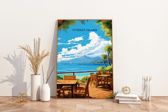Fitzroy Island Australia Travel Print Poster Wall Art Vinta