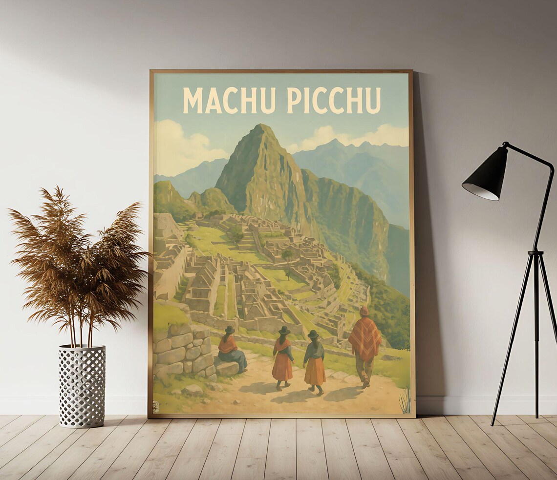 Machu Pichu Peru Travel Poster Wall Art Print Vintage Decor
