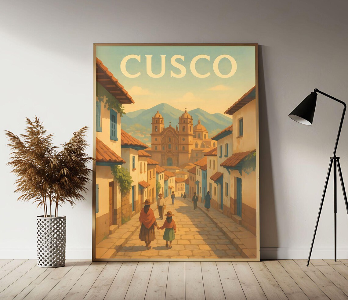 Cusco Peru Travel Poster Wall Art Print Vintage Decor