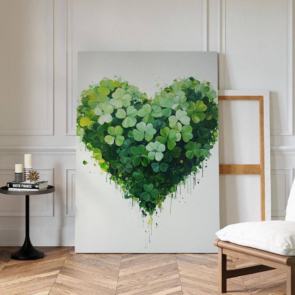 Heart Shaped Clover Art Print, Nature Themed