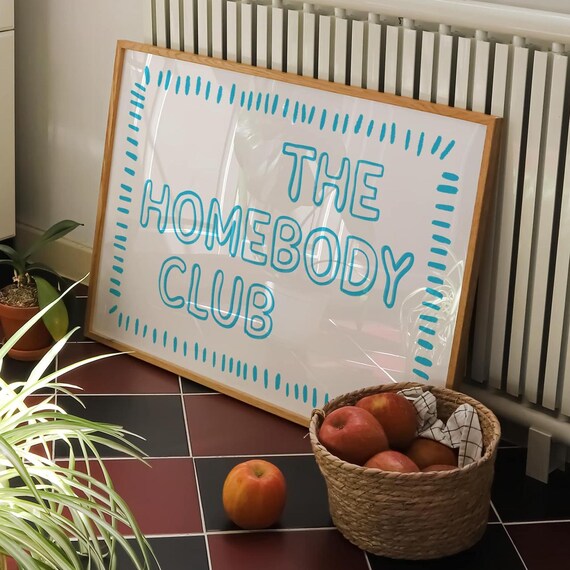 The Homebody Club Light Sky Blue Bubble Letter Typography Poster